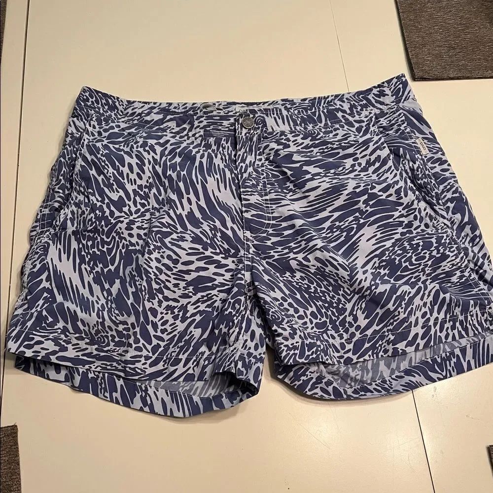 Onia Calder 5” Purple & Gray Swim Shorts sz 36 EUC